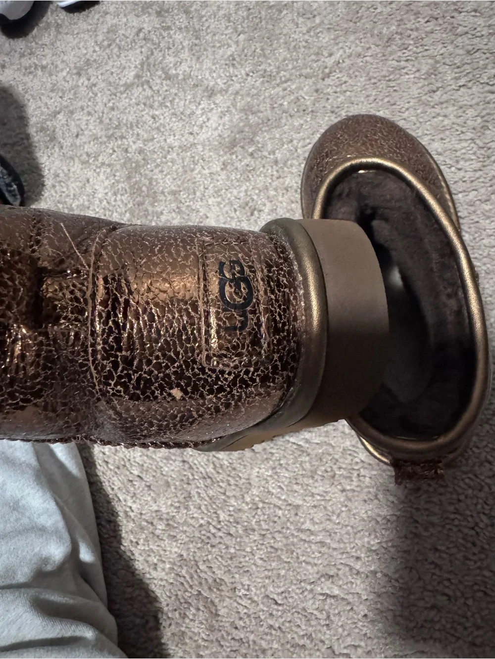 UGG Kids Metallic Bronze Short Boots